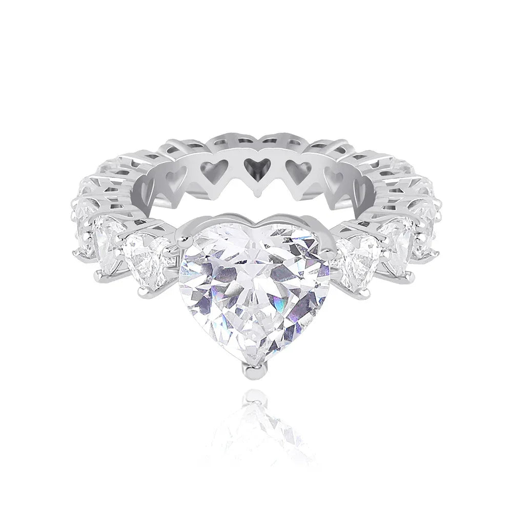 Men's Iced Out Broken Heart Ring | Baguette Cut Cuban Link Band | Caratix