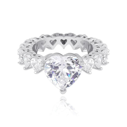 Men's Iced Out Broken Heart Ring | Baguette Cut Cuban Link Band | Caratix