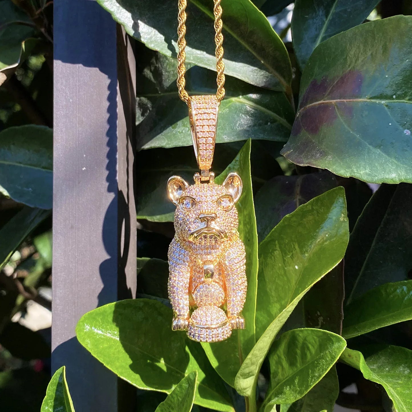 Men's & Women's Bulldog Necklace | Premium Copper CZ High-End Animal Jewelry - CaratixJewelry