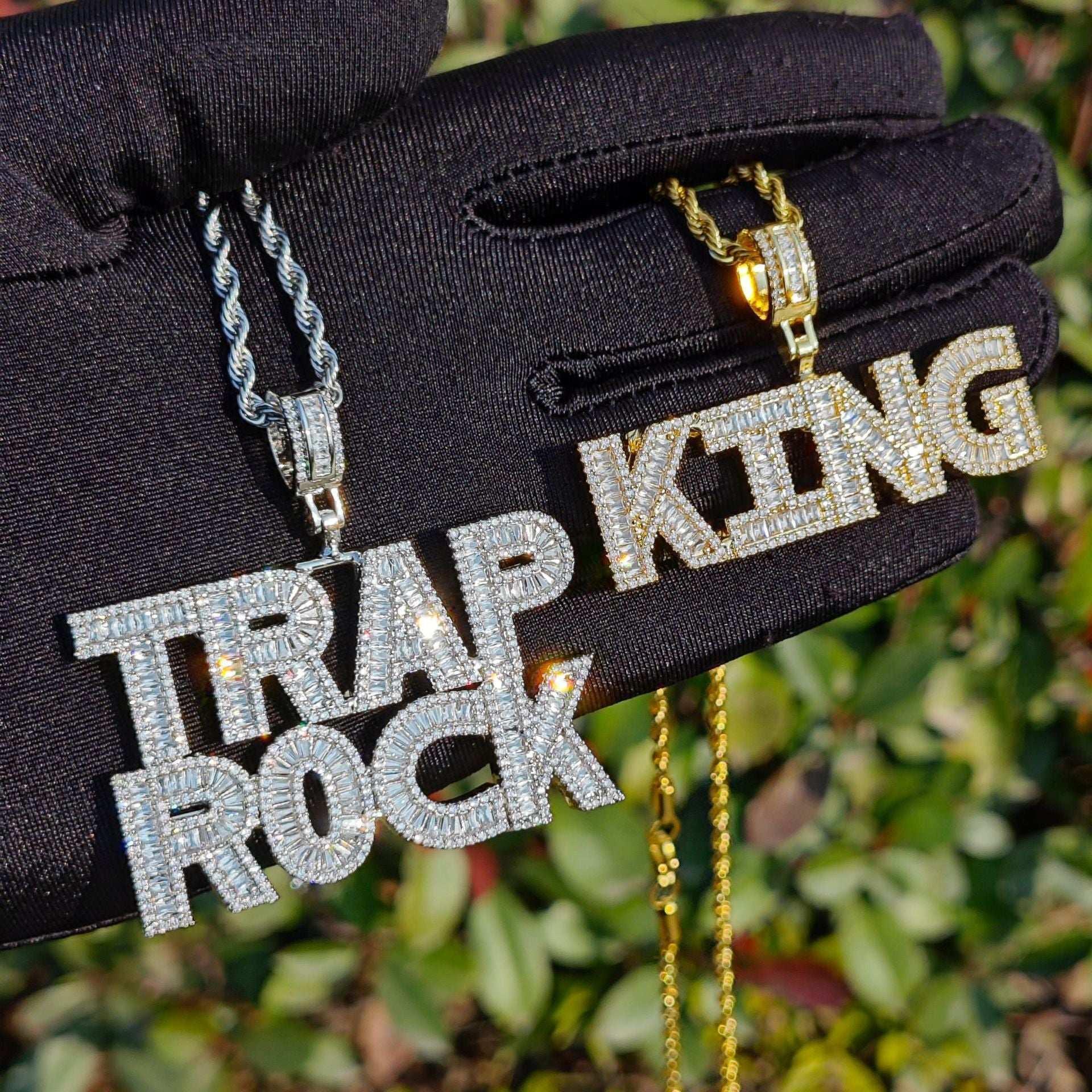 Mini T-Bar Letter Pendant | Iced Out CZ DIY Initial Hip Hop Fashion Necklace - CaratixJewelry