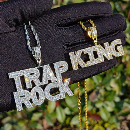 Mini T-Bar Letter Pendant | Iced Out CZ DIY Initial Hip Hop Fashion Necklace - CaratixJewelry