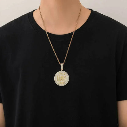 High-Quality Letter Pendant Necklace with Full Zircon Stones for Men | Caratix Jewelry - CaratixJewelry