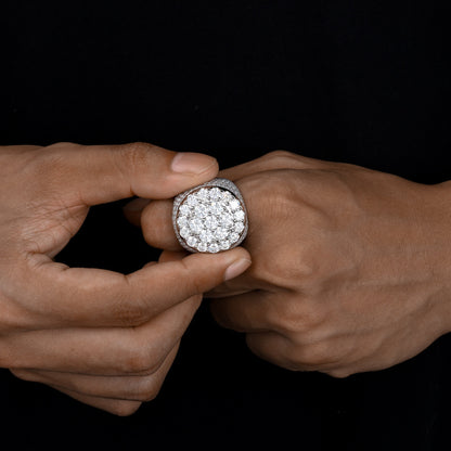 Fully Iced Out Moissanite Men's Ring 925 Silver | Caratix