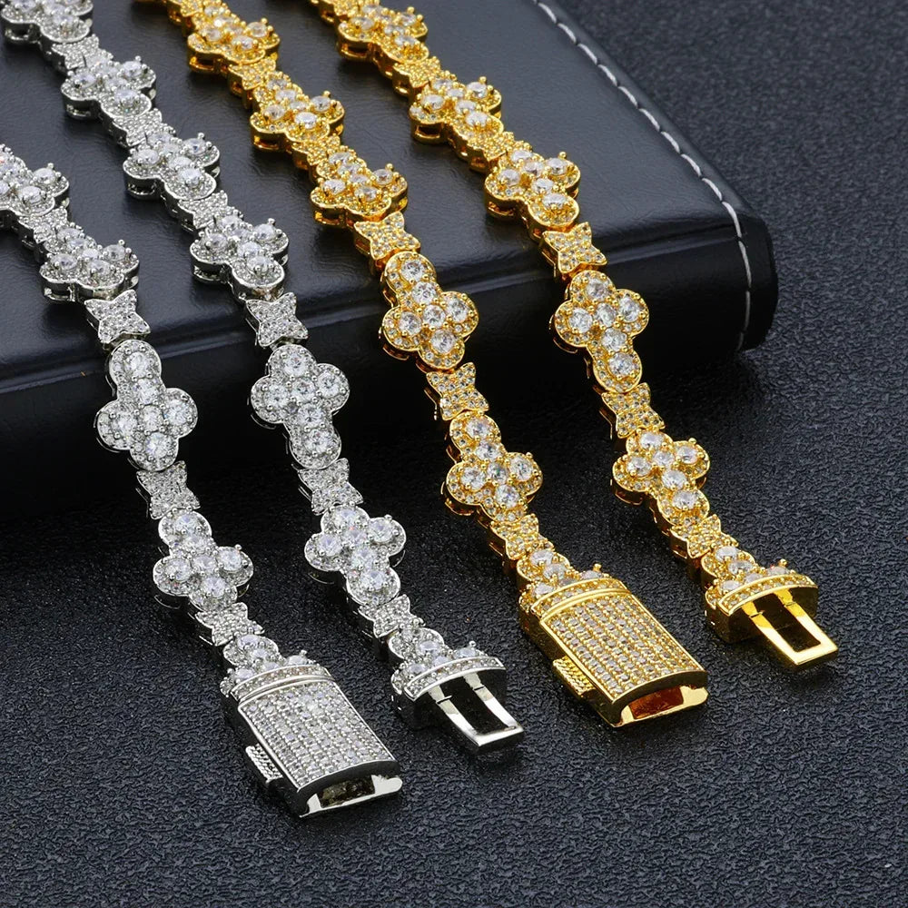 Cross Star Chain Zircon Bracelet Luxury Hip Hop Jewelry for Men & Women | Caratix Jewelry - CaratixJewelry