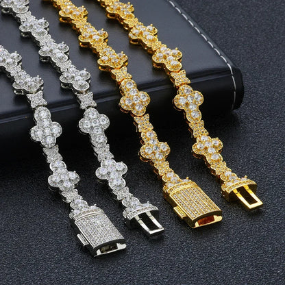 10mm Cross Star Necklace with Zircon Pendant Hip Hop Jewelry for Men | Caratix Jewelry - CaratixJewelry