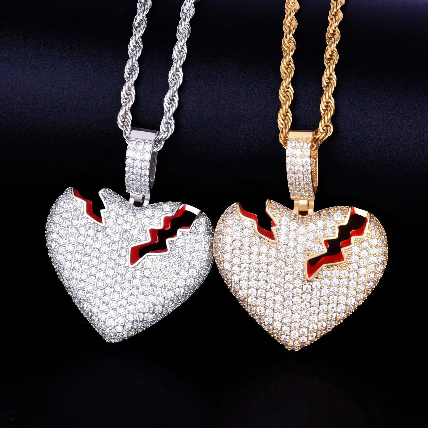 Men's Stitched Love Necklace | Premium Copper CZ Healing Jewelry Caratix - CaratixJewelry