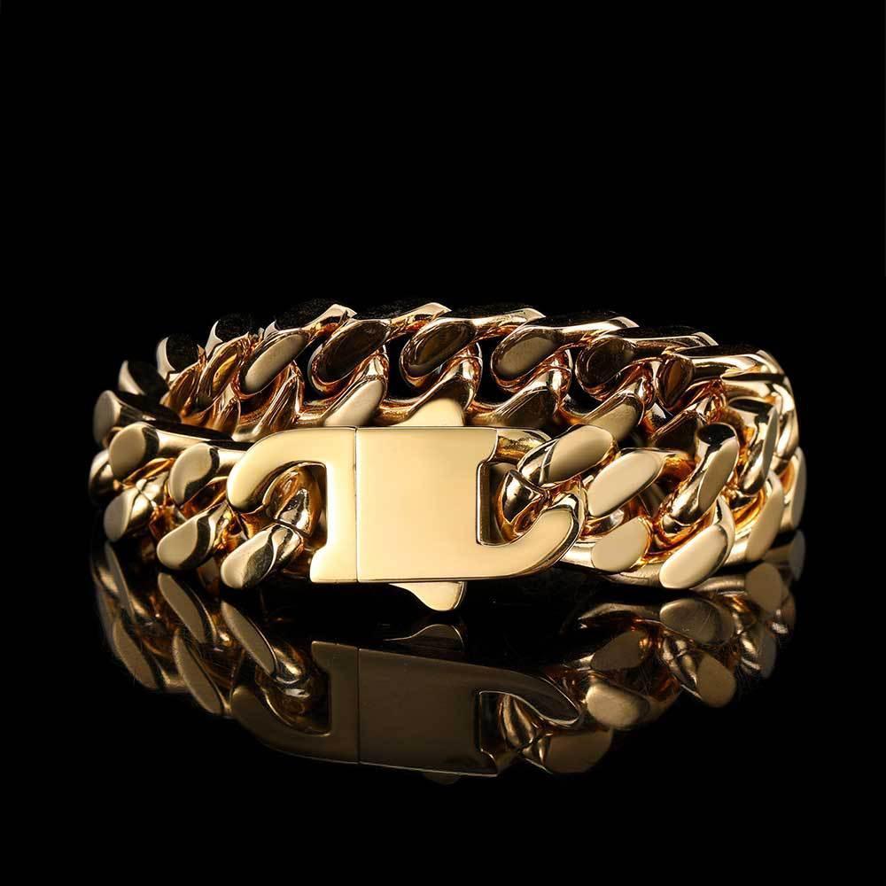 Four-Sided Cut Miami Cuban Chain Bracelet Caratix Jewelry - CaratixJewelry