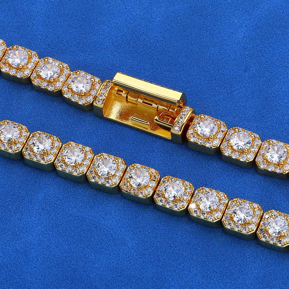 Rapper Chain 7mm S925 Silver Bracelet – CZ Ice Cube Link, Custom Hip Hop Jewelry for Men | Caratix Jewelry - CaratixJewelry