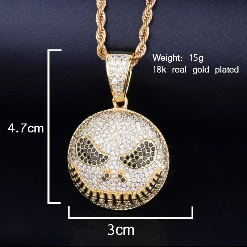 Hip Hop Skull Pendant Necklace for Men | Iced Out Pave CZ Lab Jewelry | Trendy Copper Zircon Ice Pendant | 2026 Streetwear | Caratix - CaratixJewelry