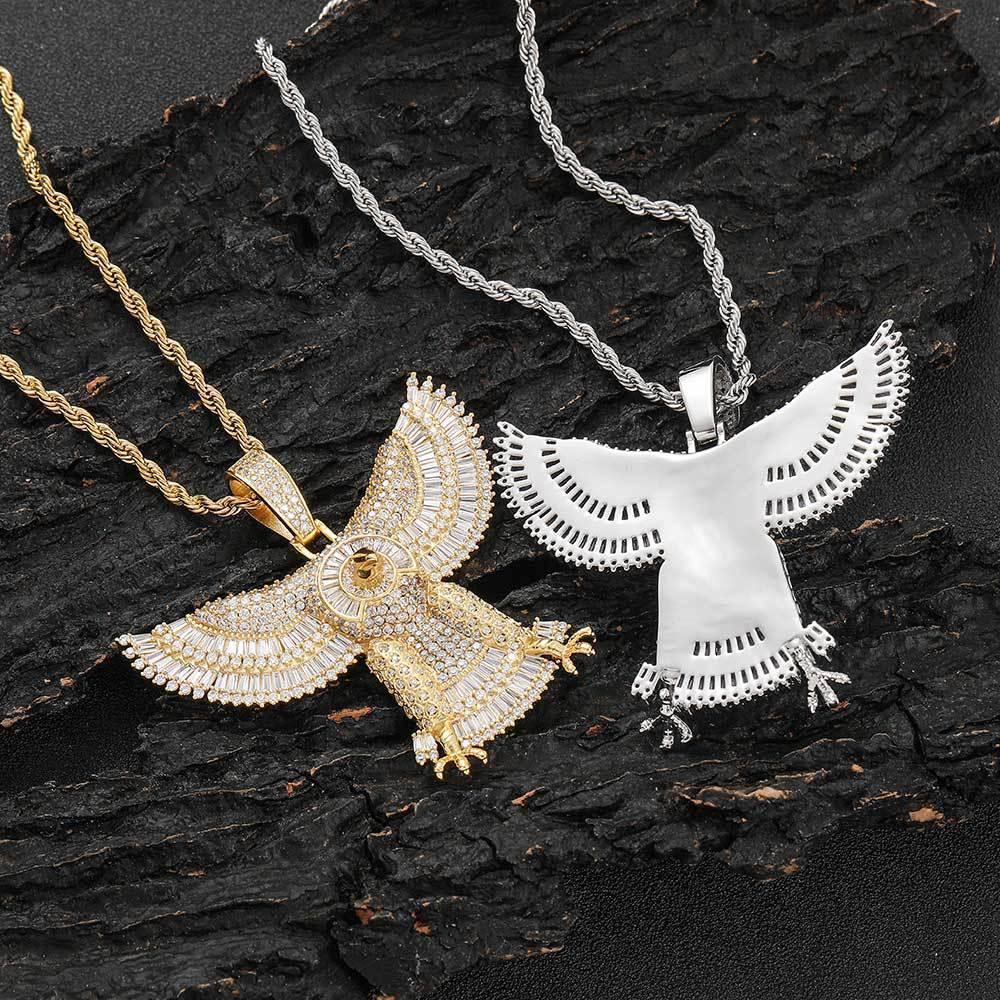 Solid Eagle Pendant Necklace with Micro-Pave Zircon for Men | Caratix Jewelry - CaratixJewelry