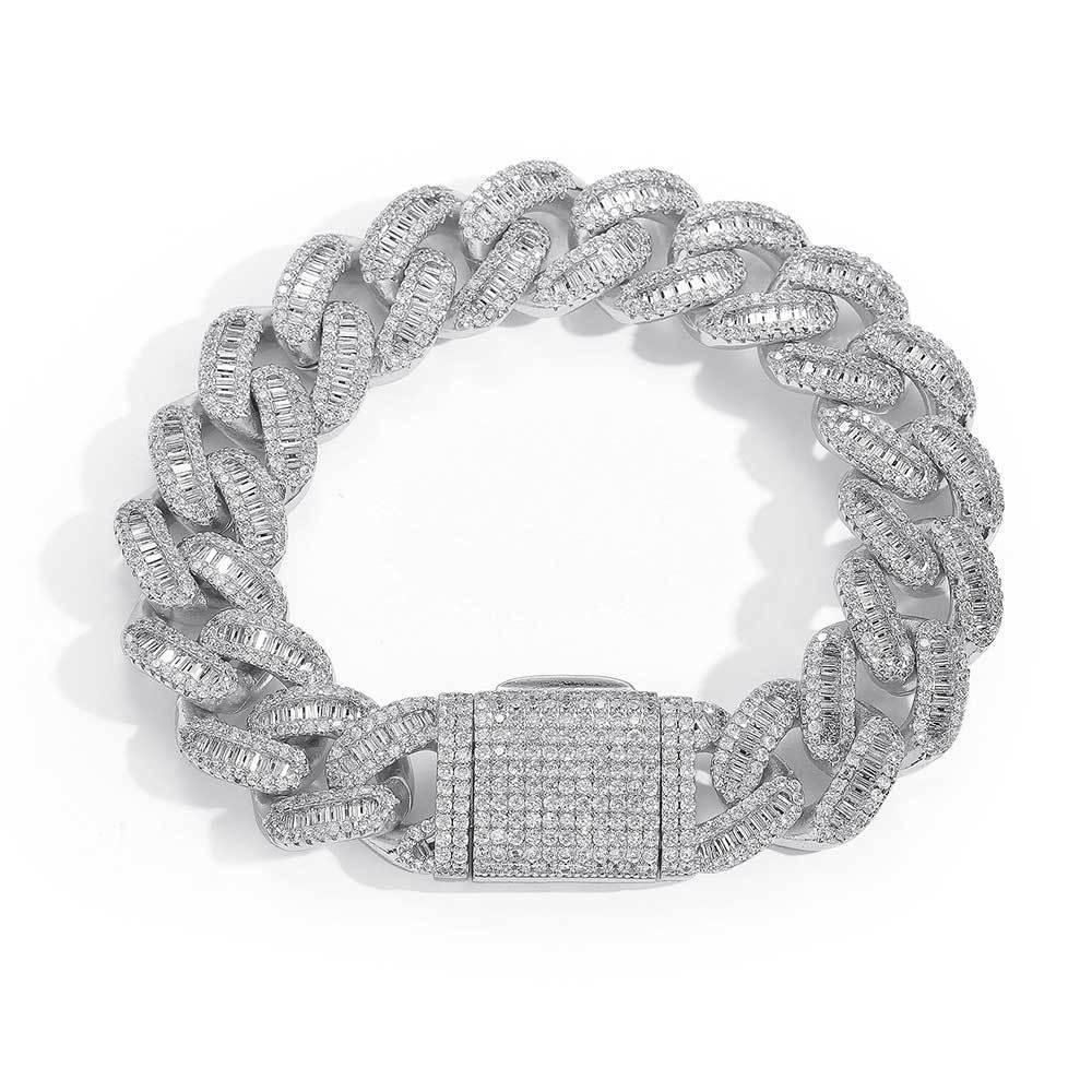 Custom 15mm Cuban Bracelet | Fold-Over Clasp Hip Hop Bling - CaratixJewelry