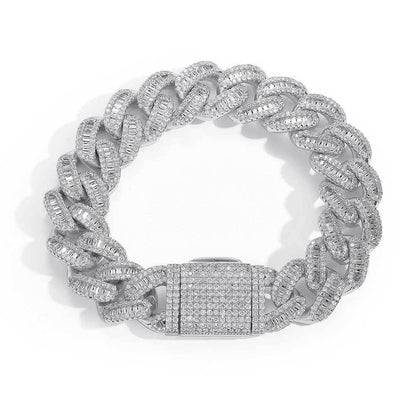 Custom 15mm Cuban Bracelet | Fold-Over Clasp Hip Hop Bling - CaratixJewelry
