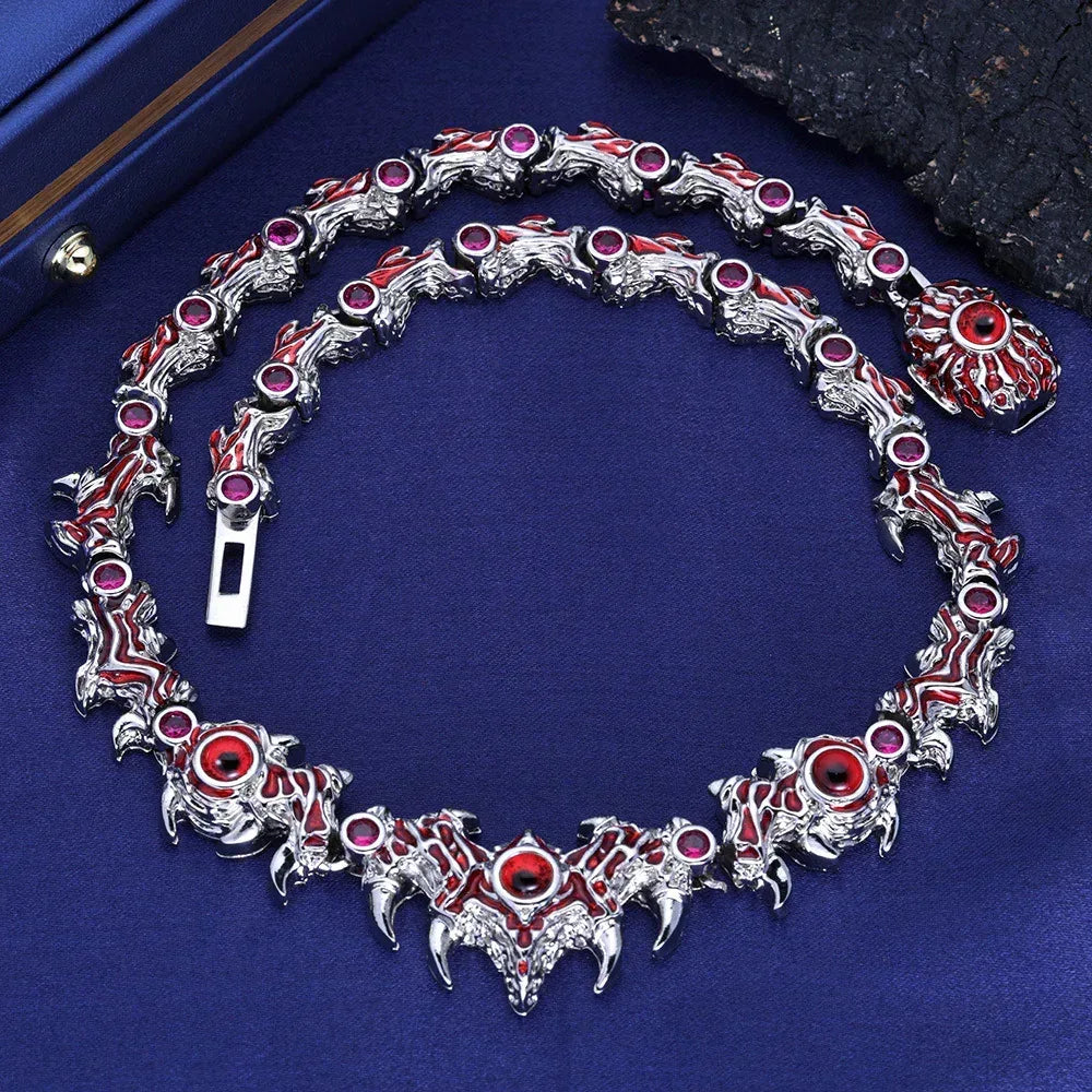 Spiked Demon Eye Thorn Necklace Rapper Iced Out Chain | Caratix Jewelry - CaratixJewelry