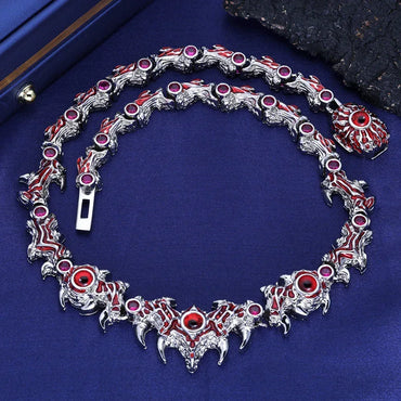 Spiked Demon Eye Thorn Necklace Rapper Iced Out Chain | Caratix Jewelry - CaratixJewelry
