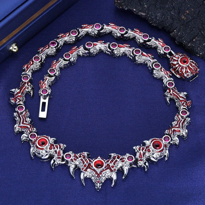 Spiked Demon Eye Thorn Necklace Rapper Iced Out Chain | Caratix Jewelry - CaratixJewelry