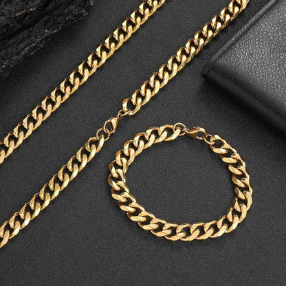 11mm Six-Sided Stainless Steel Cuban Chain Necklace for Men | Caratix Jewelry - CaratixJewelry