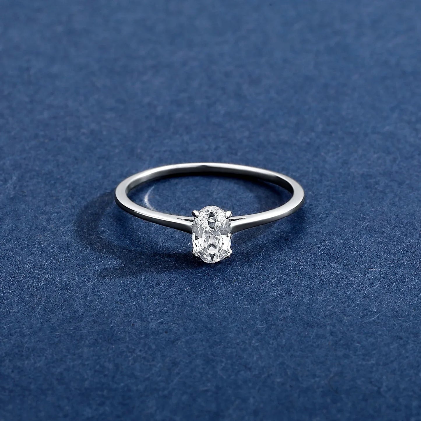 D Color Oval Moissanite Solitaire Ring | S925 Sterling Silver | Caratix