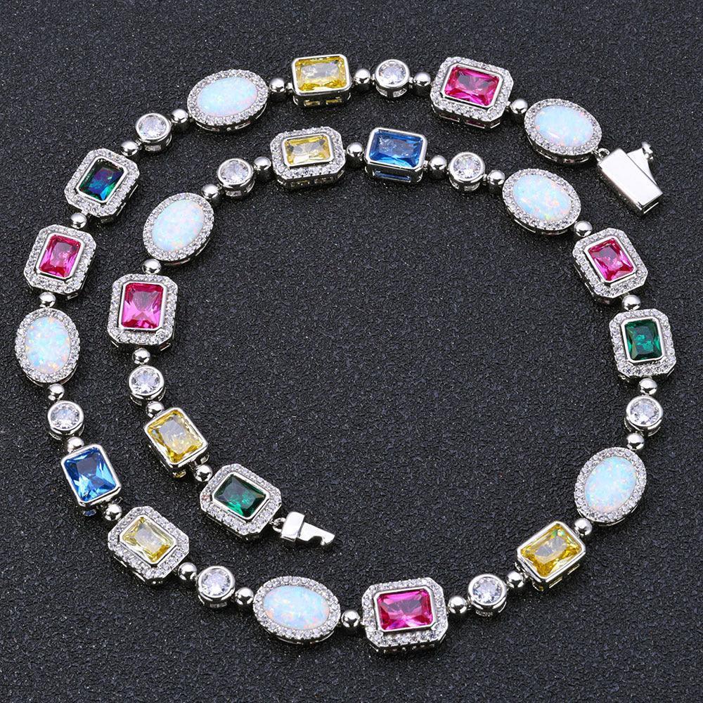Colorful Gemstone Necklace with Zircon for Women | Caratix Jewelry - CaratixJewelry