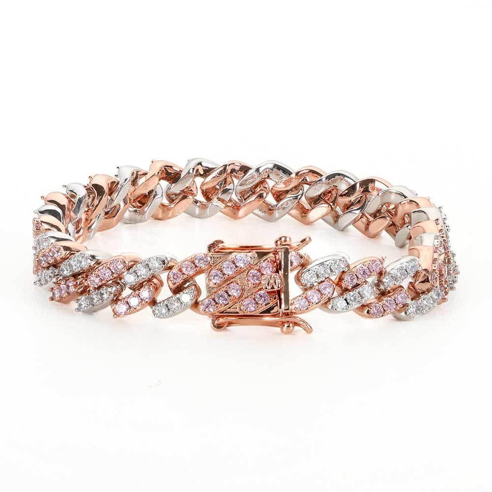 9mm Single Row Cuban Link Zircon Hip Hop Bracelet | Caratix Jewelry - CaratixJewelry
