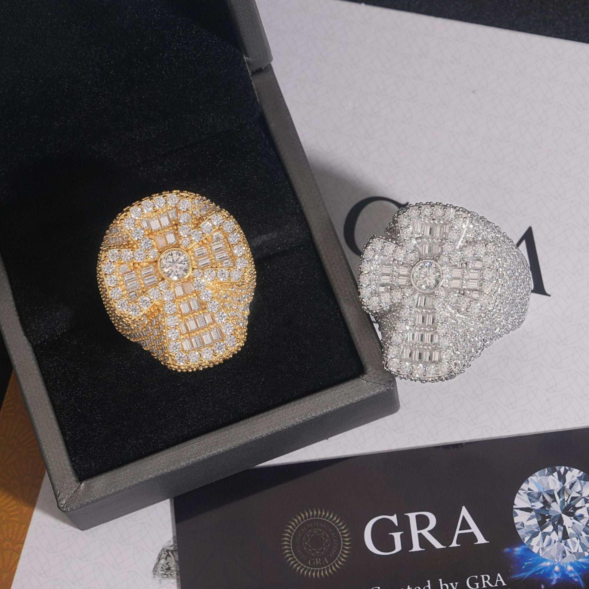 Men’s Moissanite Cross Ring | S925 Silver Iced Out Hip Hop Fashion Jewelry - CaratixJewelry