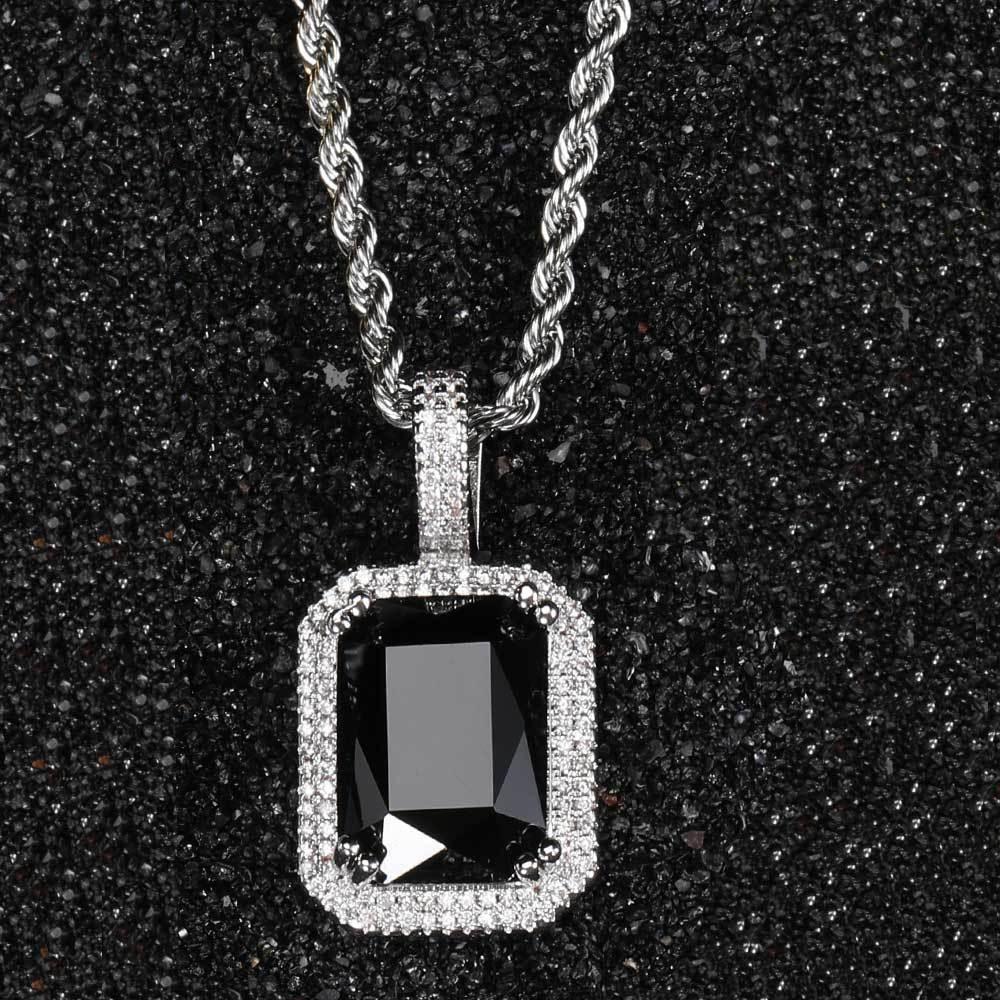 Custom Colored Gemstone Pendant Necklace with Zircon Stones for Men and Women | Caratix Jewelry - CaratixJewelry