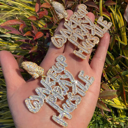 Luxury Wake Up Pray Hustle Iced Out Pendant | Men's Hip Hop Quote Necklace | Premium Copper CZ Motto Jewelry | Unisex Entrepreneur Bling | Caratix - CaratixJewelry