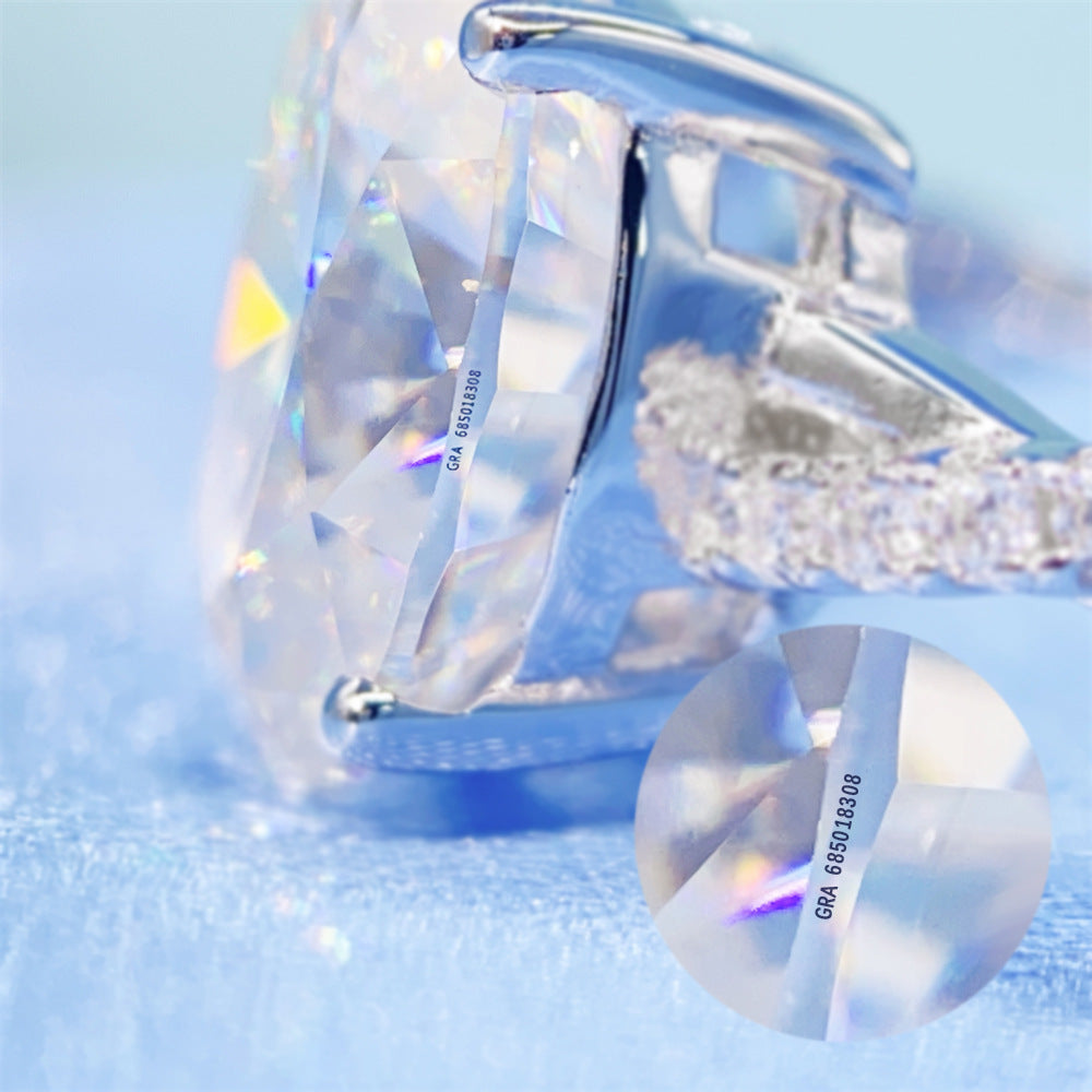 2026 Summer New S925 Silver 3ct Oval Moissanite Ring | 3 Carat D VVS1 Solitaire | Caratix