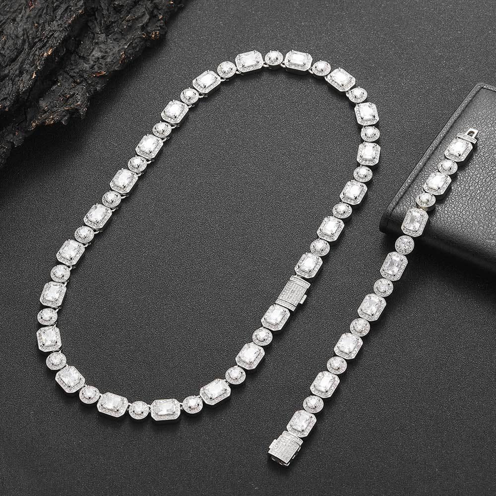 10mm Moissanite Candy Chain for Men – S925 Sterling Silver Luxury Hip Hop Necklace - CaratixJewelry