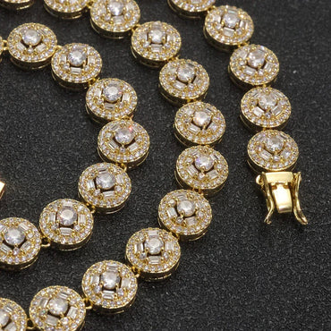 Custom Round Baguette Cluster Chain | Cuban Link & Gold Chain Alternative | Caratix - CaratixJewelry