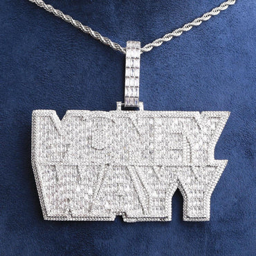 Iced Out "Money Wayy" Pendant | Men's Real Copper CZ Necklace - CaratixJewelry