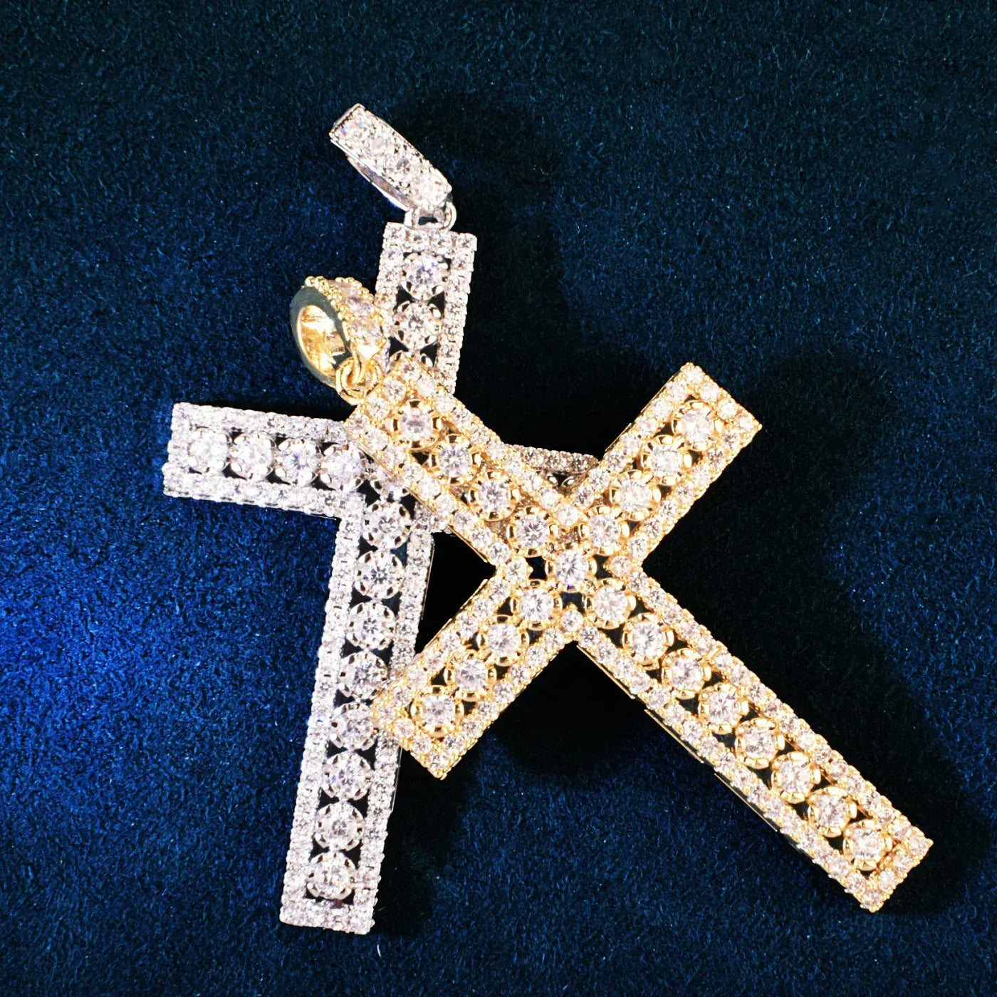 Iced Out Cross Pendant Necklace | CZ Hip Hop Unisex Streetwear Jewelry - CaratixJewelry