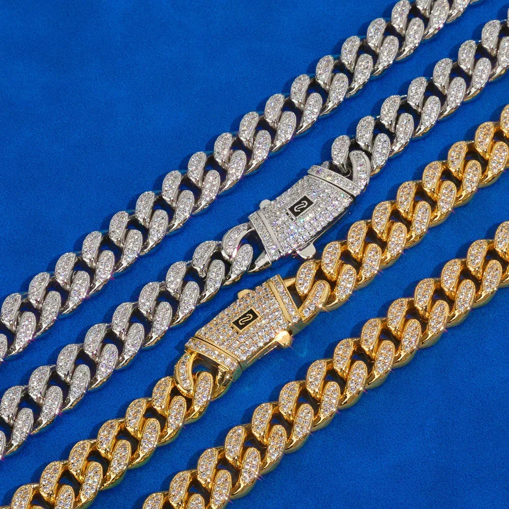 Custom 12mm Double Row Cuban Chain Moroccan Bracelet - CaratixJewelry