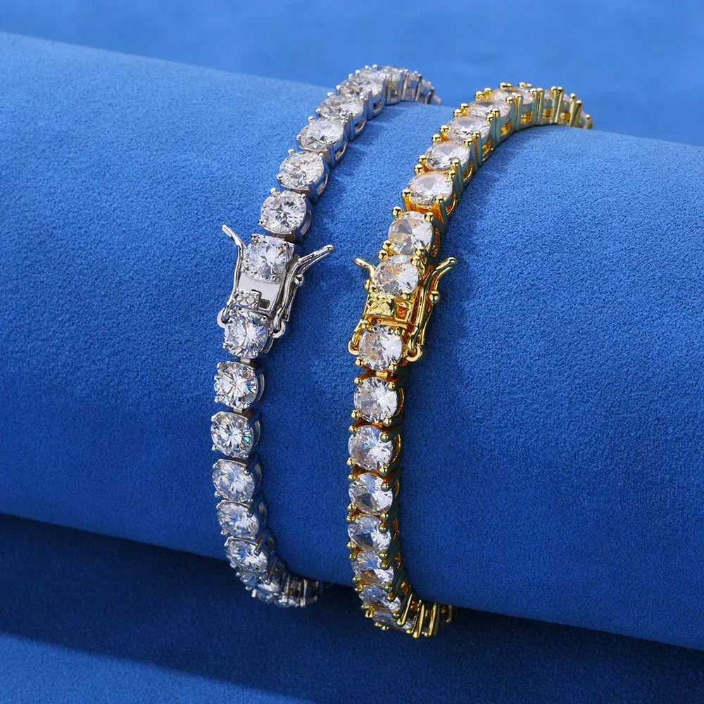 Tennis Chain Zircon Bracelet Copper Plated 18K Gold Hip Hop Jewelry for Men | Caratix Jewelry - CaratixJewelry