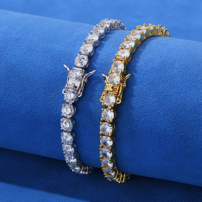 Tennis Chain Zircon Bracelet Copper Plated 18K Gold Hip Hop Jewelry for Men | Caratix Jewelry - CaratixJewelry