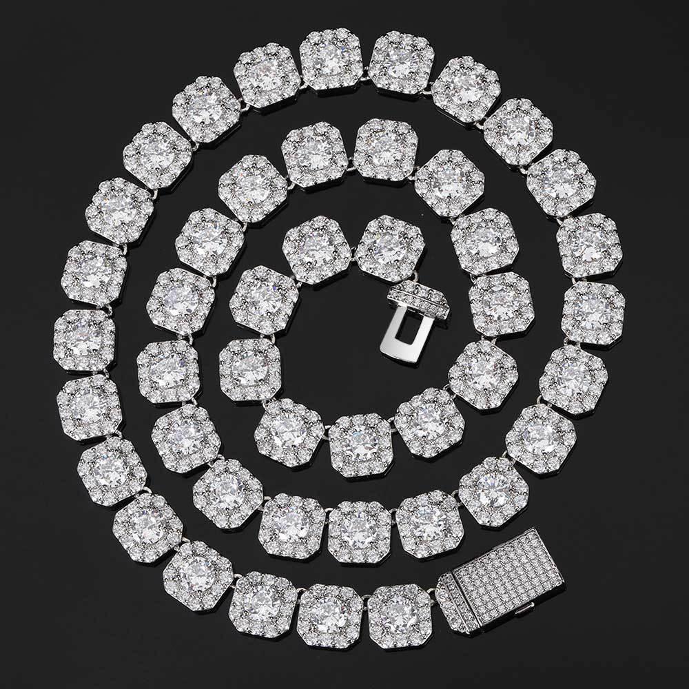 Ice Cube Moissanite Chain – S925 Sterling Silver Iced-Out Hip Hop Men’s Trendy Streetwear Necklace - CaratixJewelry