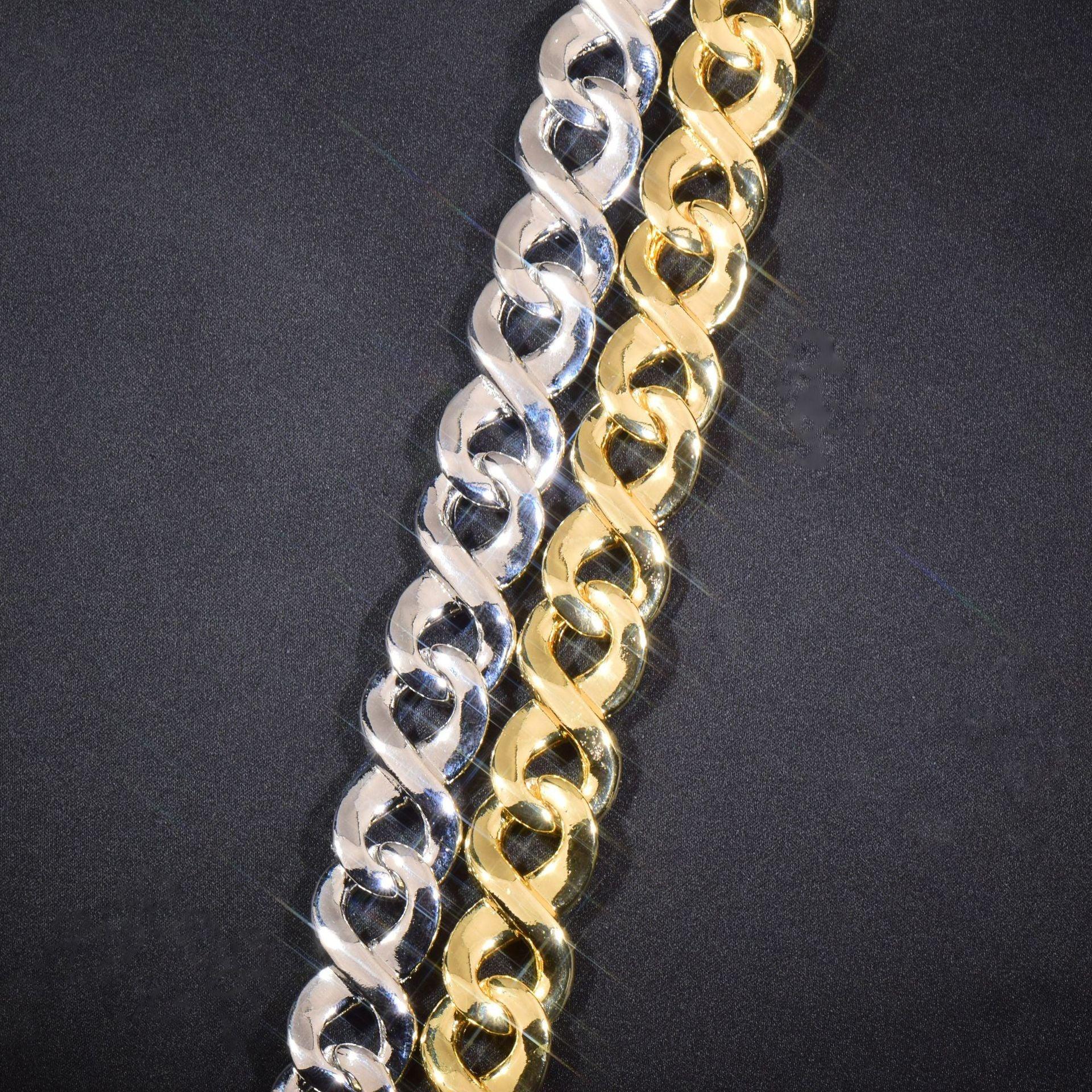 15mm Iced Out 8-Bit Cuban Chain Necklace with Full Zircon Stones - CaratixJewelry