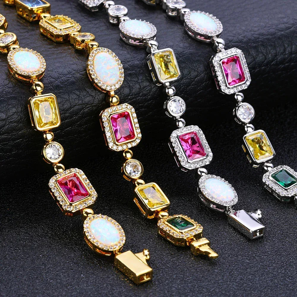 Custom Colored Gemstones Necklace Hip Hop Jewelry for Men & Women | Caratix Jewelry - CaratixJewelry