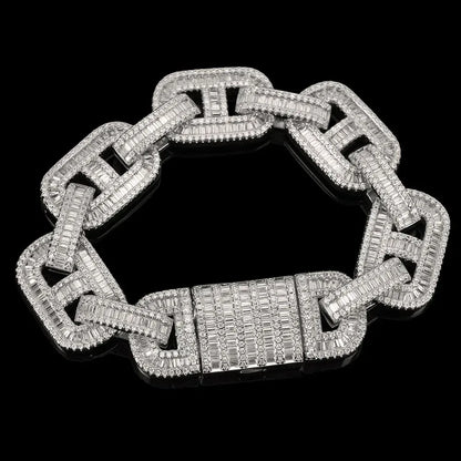Iced-Out Pig Nose Cuban Link Bracelet with Zircon Hip Hop Jewelry - CaratixJewelry