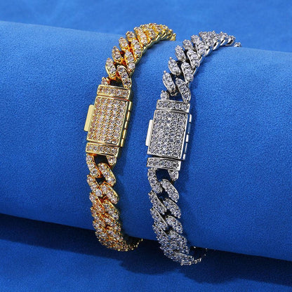 Custom 8mm S925 Silver Cuban Bracelet | Men's Luxury Hip Hop Jewelry | Caratix - CaratixJewelry