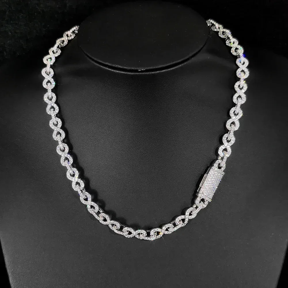 8mm Figure 8 Link Hip Hop Necklace Gold Chain Rapper Style for Men | Caratix Jewelry - CaratixJewelry