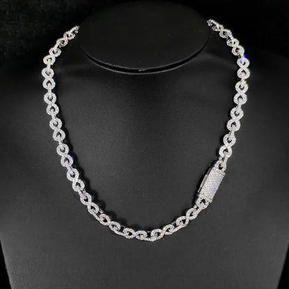 8mm Figure 8 Link Hip Hop Necklace Gold Chain Rapper Style for Men | Caratix Jewelry - CaratixJewelry