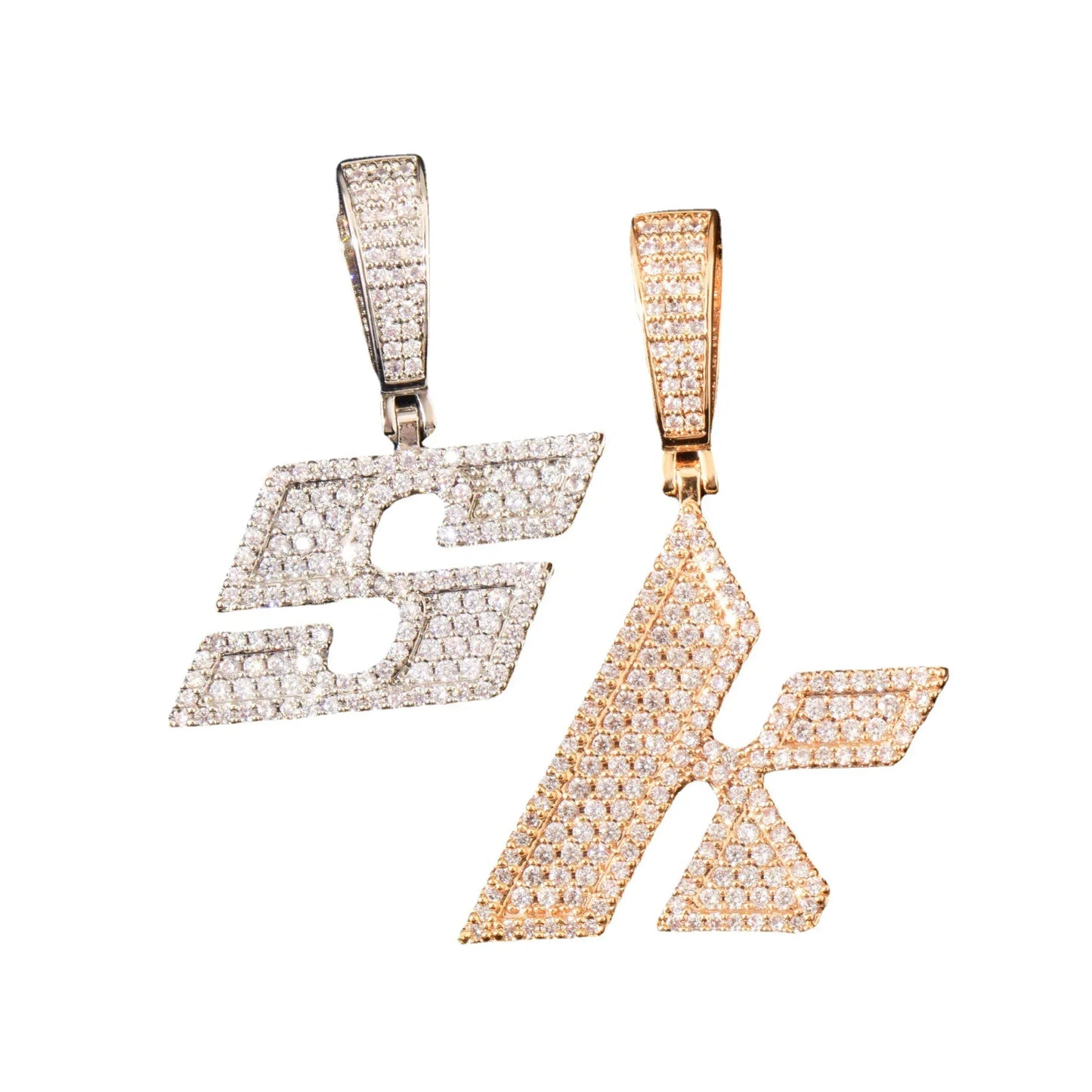 Iced Out Letter & Number Pendant | CZ Hip Hop Bling Fashion Necklace - CaratixJewelry