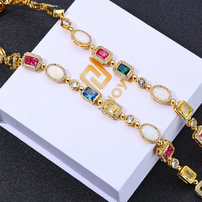 Colored Gemstone Moissanite Necklace – Custom S925 Sterling Silver Luxury Women’s Clavicle Chain Jewelry - CaratixJewelry