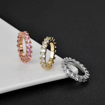 4mm Single-Row Zircon Ring for Men | Trendy Hip Hop Jewelry | Caratix Jewelry - CaratixJewelry