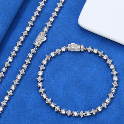 6mm Star Zircon Tennis Bracelet Custom Hip Hop Jewelry for Men | Caratix Jewelry - CaratixJewelry