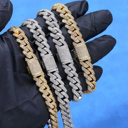 Gold Chain 10mm S925 Silver Single Row CZ Cuban Link Necklace – Custom Men’s Rapper Jewelry | Caratix Jewelry - CaratixJewelry