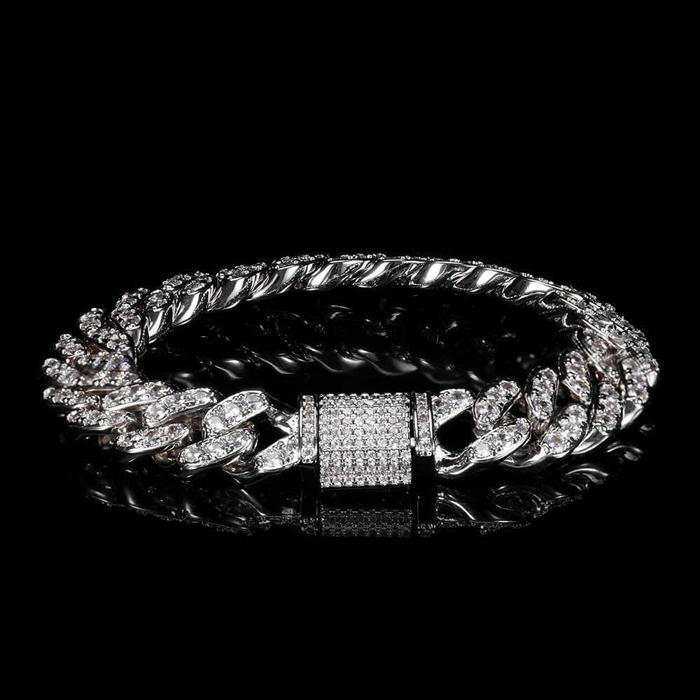 Custom 12mm Single-Row Iced Out Cuban Link Chain Gold Style | Caratix - CaratixJewelry