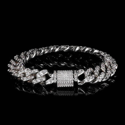 Custom 12mm Single-Row Iced Out Cuban Link Chain Gold Style | Caratix - CaratixJewelry