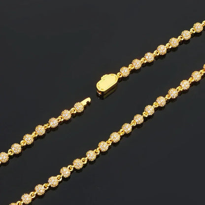 4mm Moissanite Beaded Chain for Men – S925 Sterling Silver High-Quality Custom Luxury Necklace - CaratixJewelry