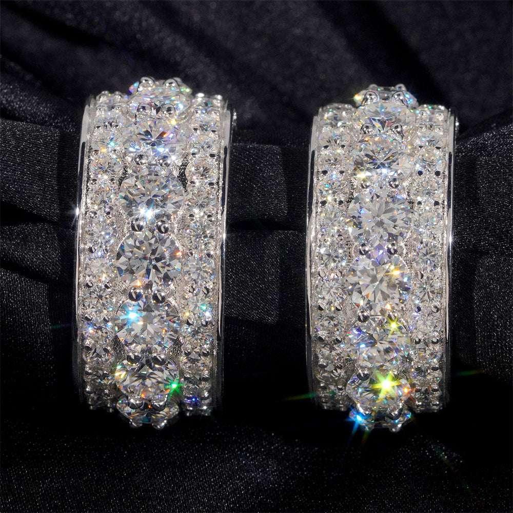 5mm Moissanite Men’s Ring | S925 Silver Full Iced Out Hip Hop Rapper Jewelry - CaratixJewelry
